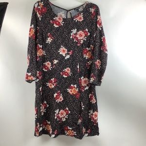 Torrid Shift Dress Size 14 Leopard Black Floral Challis Vanity 1